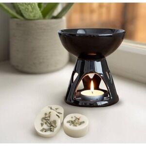 Black Ceramic Candle Wax Warmer Oil Burner Tart Melter Aromatherapy Diffuser‎